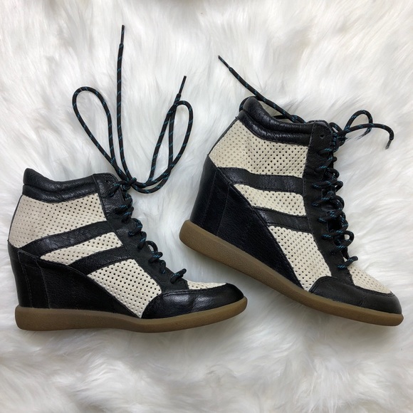 Sam Edelman Shoes - Sam Edelman Bolton Leather Stripe wedge sneakers